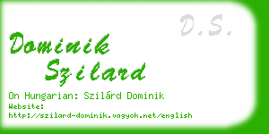 dominik szilard business card